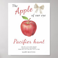 apple and bow - pacifier hunt baby shower game