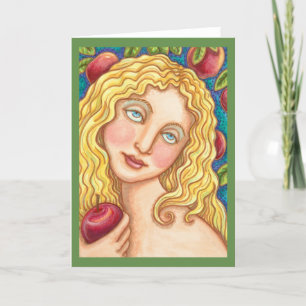 APPLE AND EVE FOLK ART GREETING CARD Blank