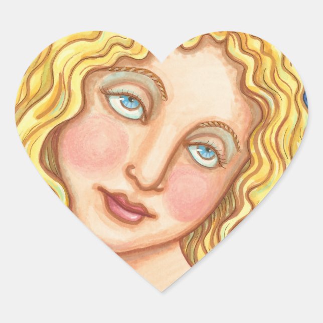 APPLE AND EVE FOLK ART STICKERS Heart SHEET (Front)