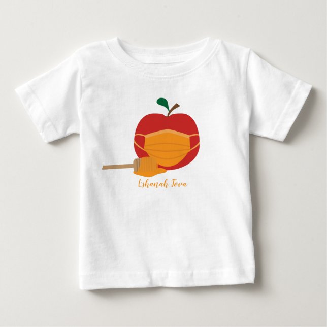 Apple and Honey with Orange Face Mask Baby T-Shirt (Front)
