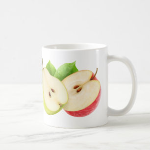 Apple and pear halves coffee mug