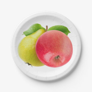 Apple and pear paper plates
