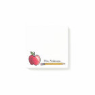 Apple and Pencil Personalized Teacher 3 x 3