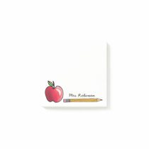 Apple and Pencil Personalized Teacher 3 x 3 Post-it Notes Apple and Pencil Personalized Teacher 3 x 3 Post-it Notes