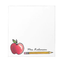 Apple and Pencil Personalized Teacher 5.5 x 6 Notepad Apple and Pencil Personalized Teacher 5.5 x 6 Notepad
