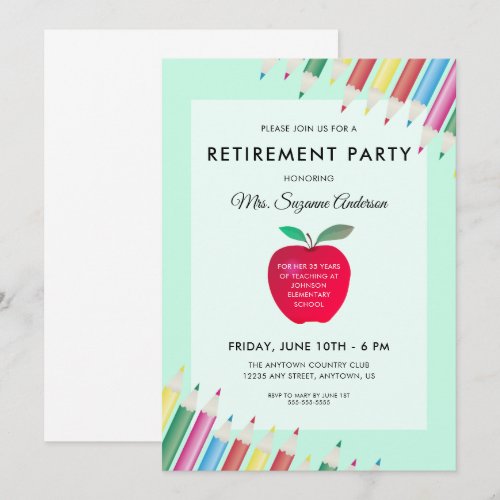 Apple and Pencils | Teacher Retirement Party