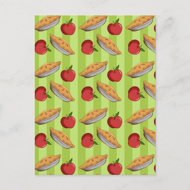 Apple and pie pattern postcard (Front)