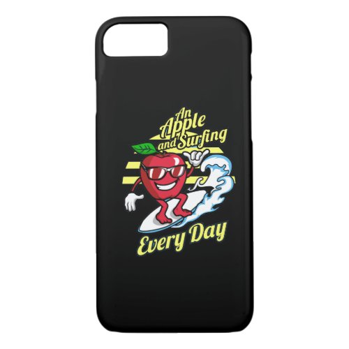 apple and surfing cartoon iPhone 87 case