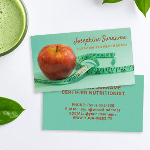 Apple And Tape Dietician Nutritionist Health Coach Business Card