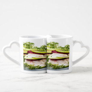 Apple and trout appetizer coffee mug set