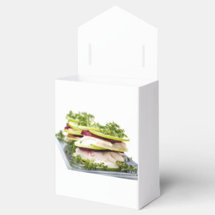 Apple and trout appetizer favor boxes