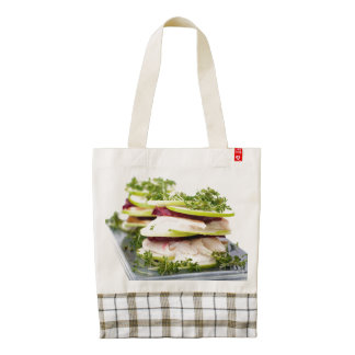 Apple and trout appetizer zazzle HEART tote bag
