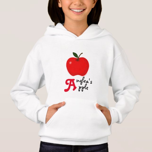 Apple and your "A" initial name Hoodie (Front)