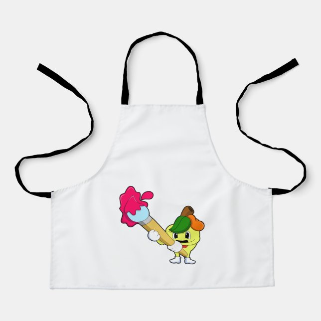 Apple as Painter with Paint brush Apron (Front)