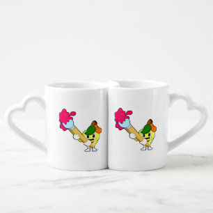 Apple as Painter with Paint brush Coffee Mug Set