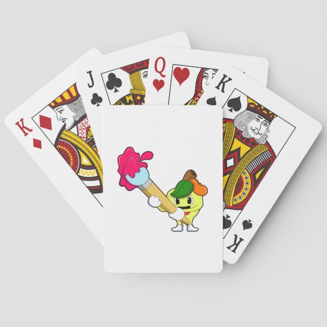 Apple as Painter with Paint brush Poker Cards (Back)