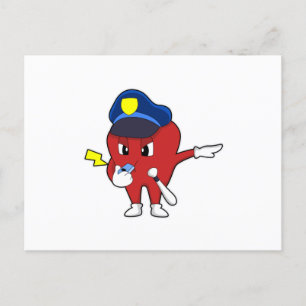 Apple as Police officer with Whistle & Baton Postcard