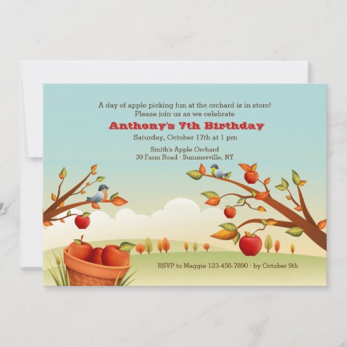 Apple Autumn Picking Invitation