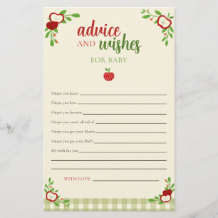 Apple Baby Shower Advice and Wishes Fall Orchard