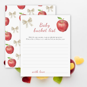 Apple baby shower - Baby bucket list game