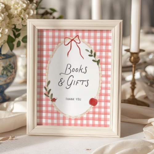 Apple Baby Shower Books and Gifts Poster