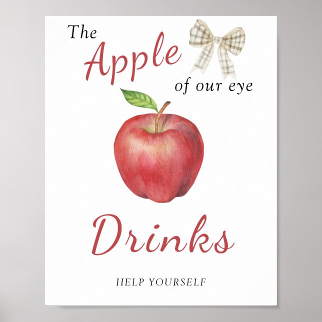 Apple baby shower - DRINKS Poster (Front)