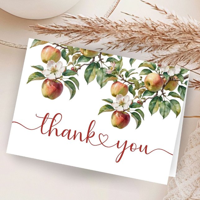 Apple Baby Shower Fall Folded Thank You Card (Creator Uploaded)