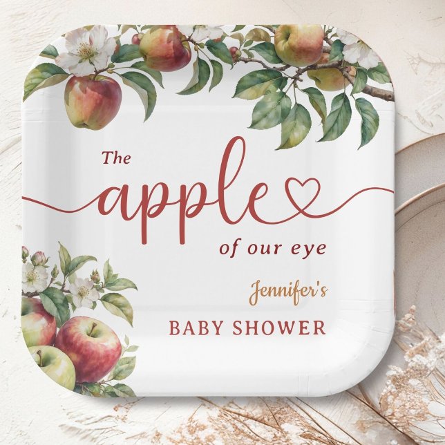 Apple Baby Shower Fall Gender Neutral  Paper Plates (Creator Uploaded)