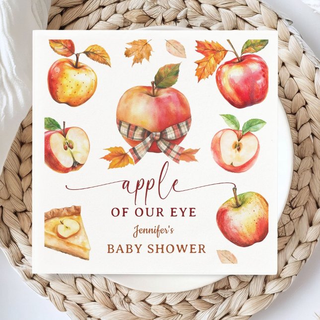 Apple Baby Shower Gender Neutral Paper Napkin (Creator Uploaded)