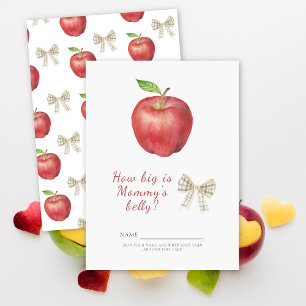 Apple baby shower How big is mommy's belly game Enclosure Card