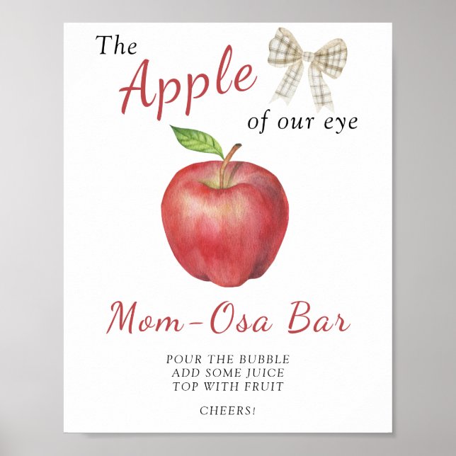 Apple baby shower - Mom-osa bar Poster (Front)