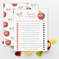 Apple baby shower Mommy or daddy baby shower game