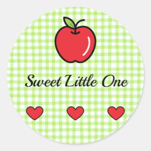 Apple Baby Shower Sticker – “Sweet Little One”