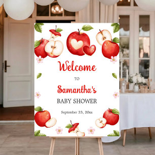 Apple Baby Shower Welcome Sign