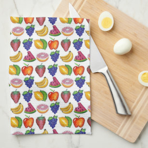 Apple Banana Lemon Lime Grapes Berry Fruit Salad Kitchen Towel