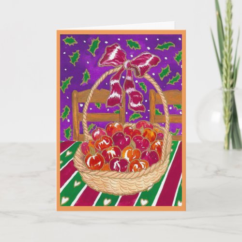 Apple basket Christmas card