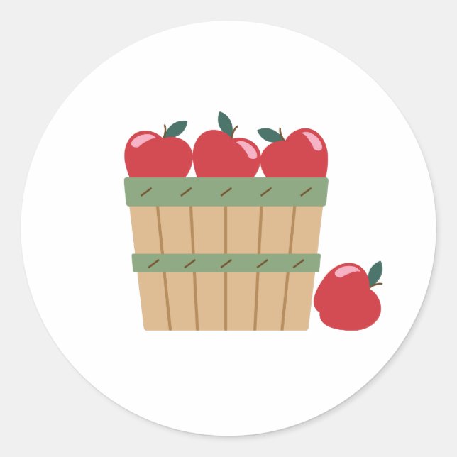 Apple Basket Classic Round Sticker (Front)