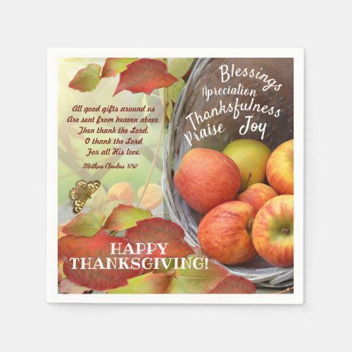 Apple Basket Praise and Thanksgiving Napkins