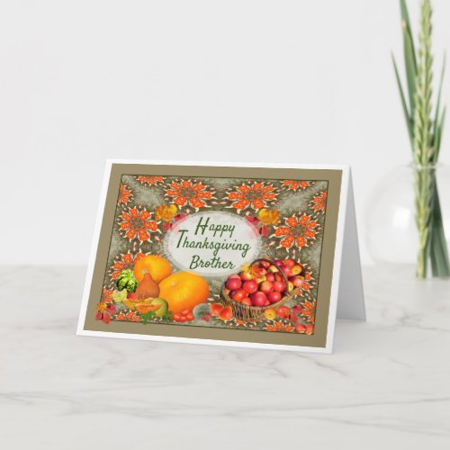 Apple Basket Thanksgiving Holiday Card