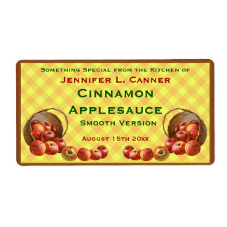 Apple Baskets on Yellow Plaid Label