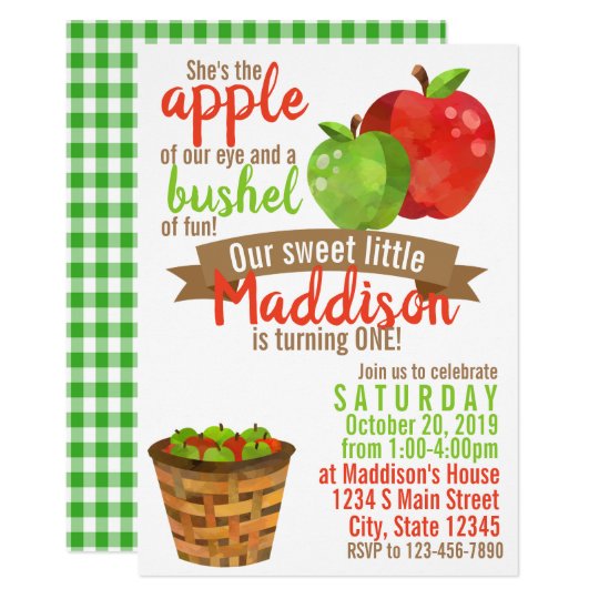 Apple Birthday Invitation