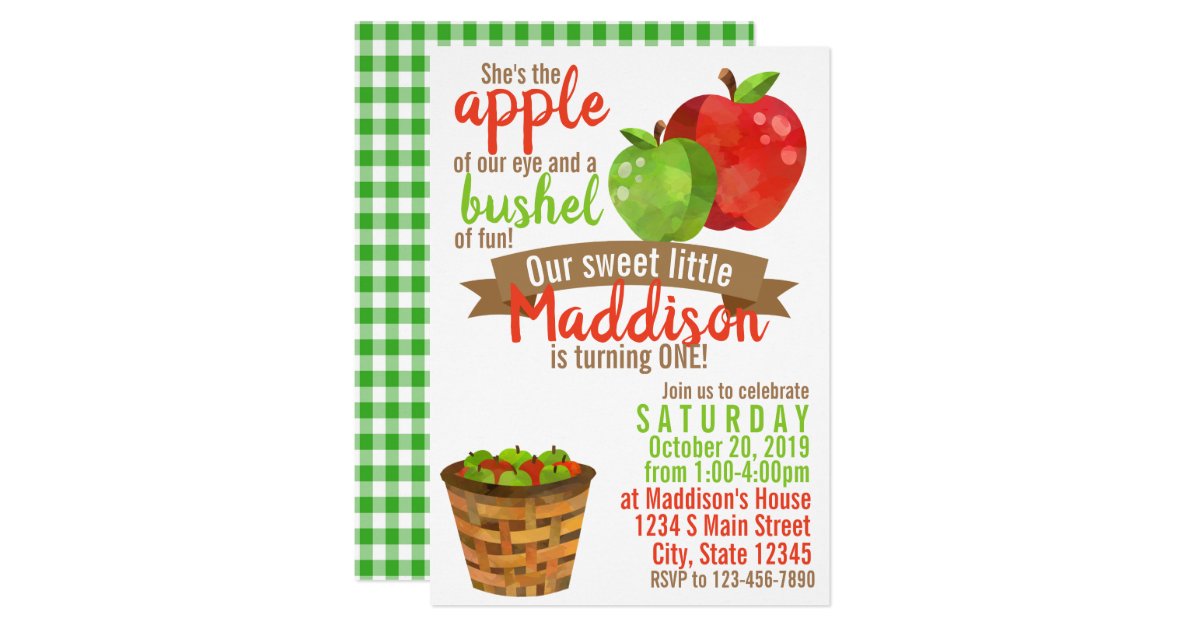Apple Birthday Invitation