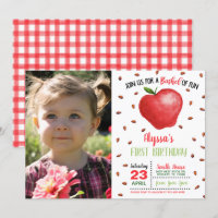 Apple Birthday Invitation w/Photo
