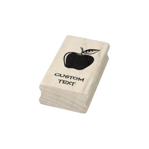 Apple Black Rubber Stamp