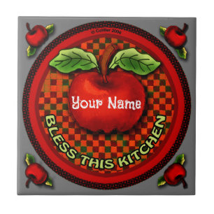Apple Bless This Kitchen Ceramic Tile