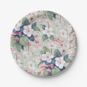 Apple Blossom (Aqua Haze) Paper Plates