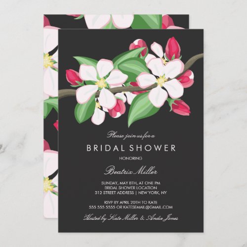 Apple Blossom Branch  Bridal Shower Invitation