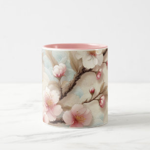 Apple Blossom Branches Two-Tone Coffee Mug