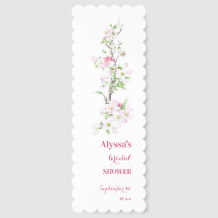 Apple Blossom Bridal Shower Personalized Bookmarks