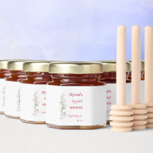 Apple Blossom Bridal Shower Personalized Honey Jar Favors